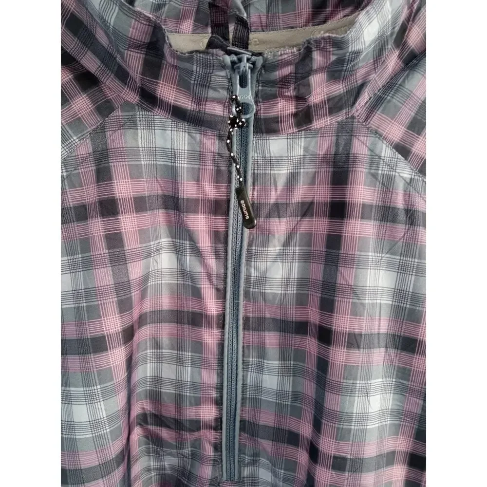 Sunice Weather Womens 1/4 Zip Pullover Windbreaker Pink Plaid Size Large